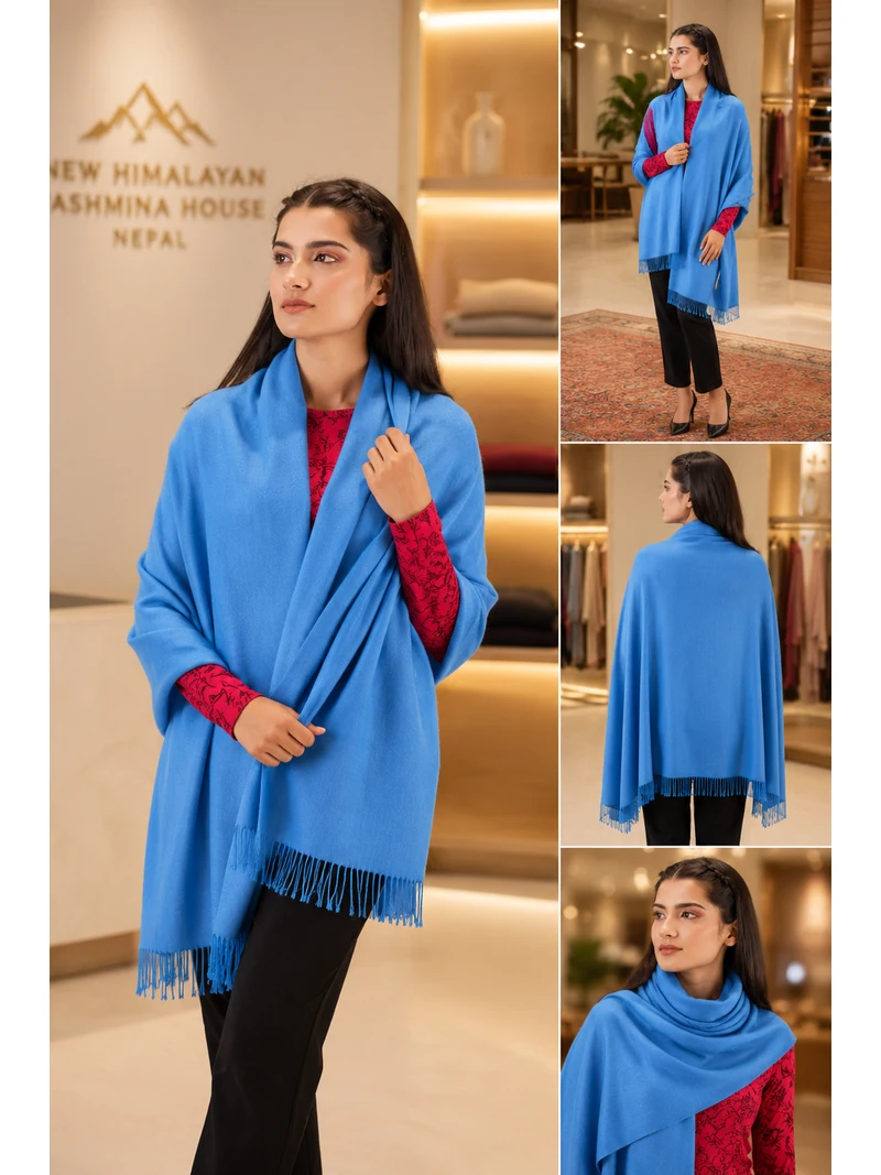 Pure Pashmina Shawl – Solid Collection | Handwoven Nepal - Image 5