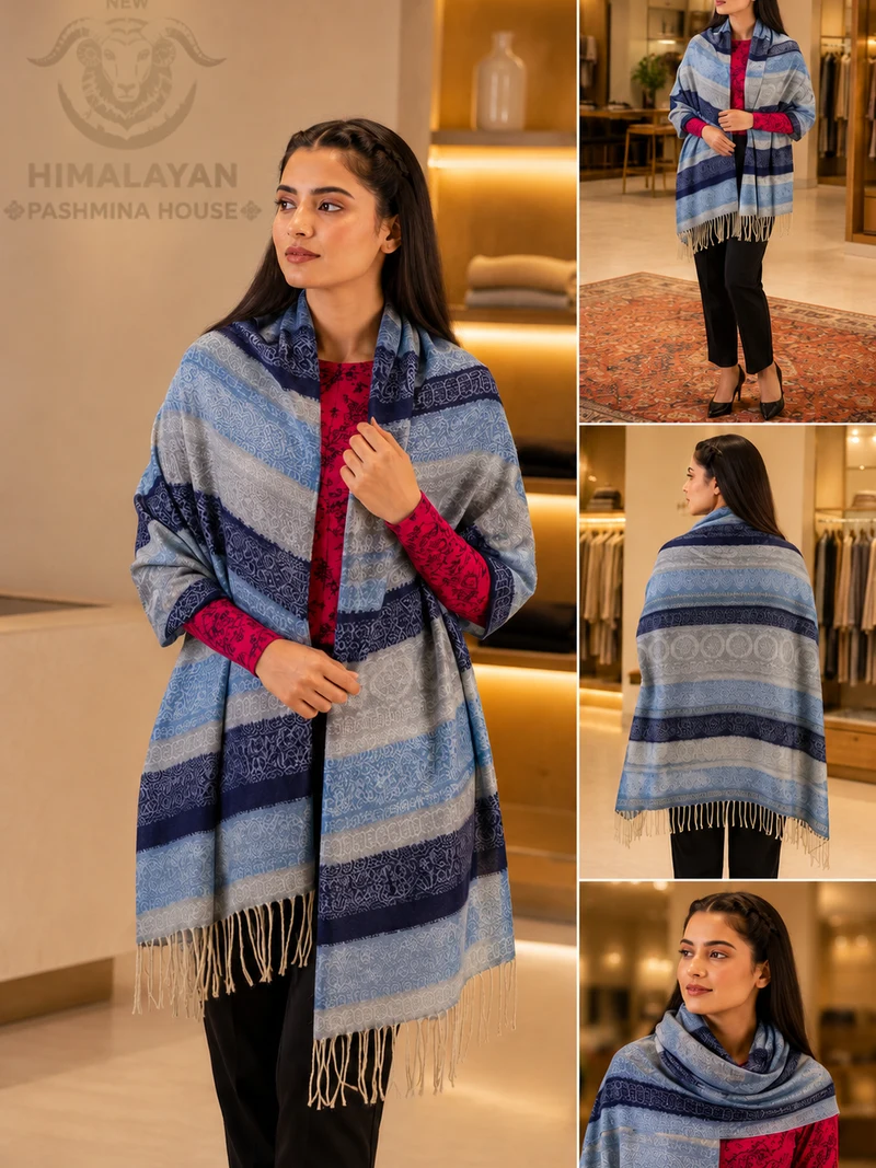 Handwoven Pashmina Stole from Nepal — authentic Himalayan cashmere