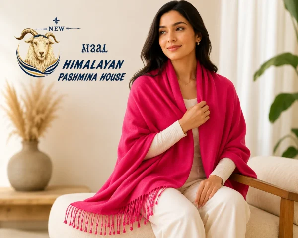 Pink Pashmina Stole – Handwoven from Nepal